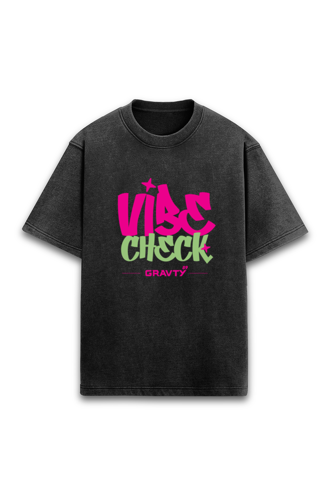 Vibe Check - Acid Wash Oversized T-Shirt