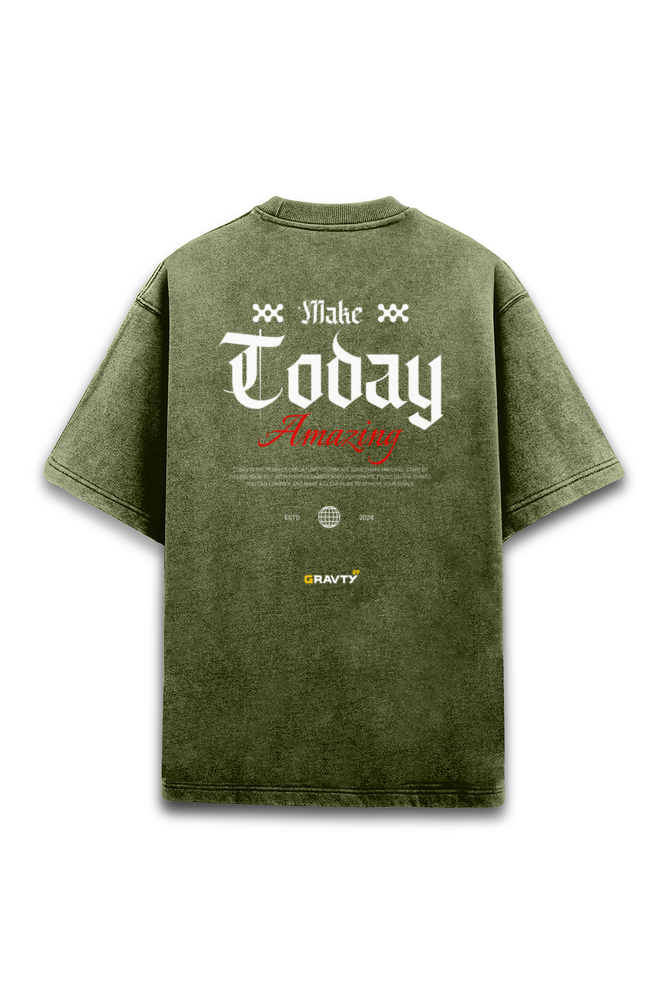 GRAVTY- Make Today Amazing - Acid Wash T-shirt