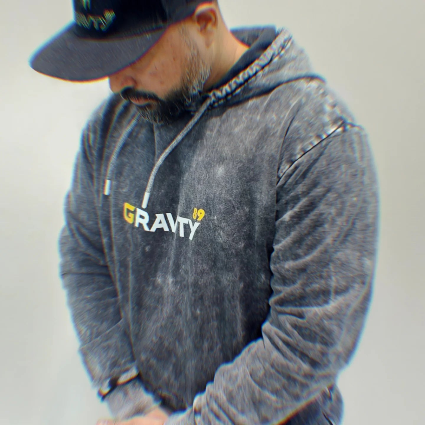 GRAVTY- Dare to Defy | Vintage Black Hoodie
