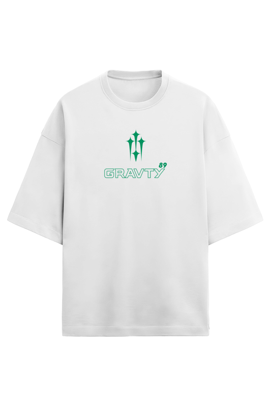 GRAVTY- Dare To Defy | White Oversized T-Shirt