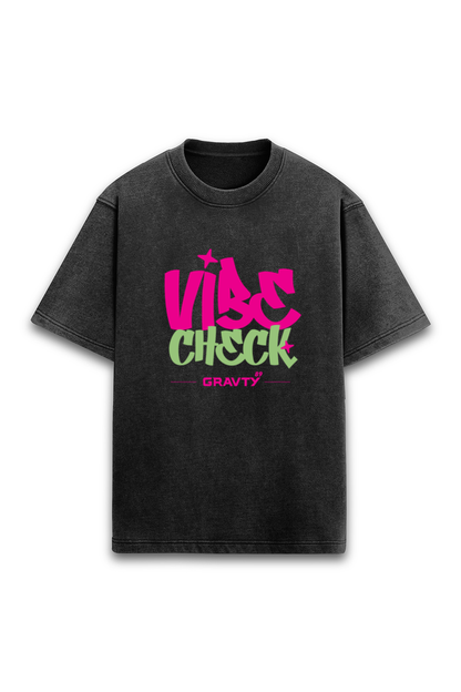 Vibe Check - Acid Wash Oversized T-Shirt