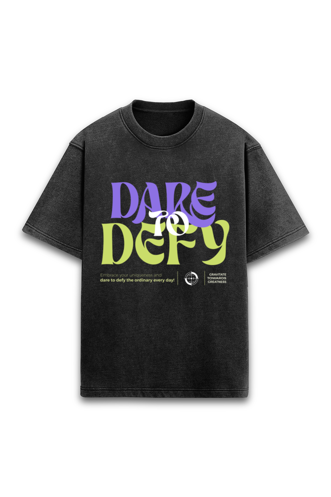 Dare to Defy - Acid Wash Oversized T-Shirt