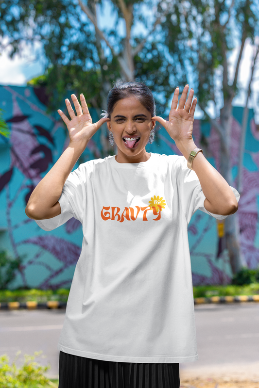 GRAVTY- Take Your Salty Ass to the Beach | White Oversized T-shirt